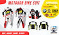 3d design go kart racing suits, jackets, shoes and gloves