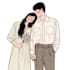 draw cute cartoon couple illustration