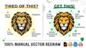 redraw logo and convert low quality images to vector files