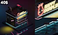create a 3d stylized isometric scene