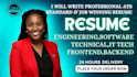 write 24hrs engineering, software, IT tech, frontend, backend developer resume