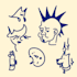 create a minimal style lineart caricature