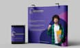 design backdrop trade show booth and rollup banner