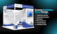 design trade show booth, backdrop exhibition stand graphics for your trade fair