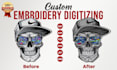 custom embroidery patches, logo digitizing
