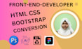 do PSD, figma, xd, sketch to HTML sass tailwind CSS bootstrap, js