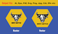 fix blurry logo and convert image to clean vector svg eps