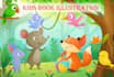 draw adorable children book illustrations in a colorful style