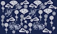 create a charming toule de jouy print for babies and others