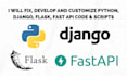 develop custom python django flask web applications