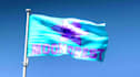 create waving flag with logo animation