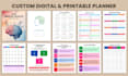design digital planner,etsy hyperlink planner, printable planner and journal