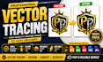 manually vectorize, redraw, and convert your logo to vector
