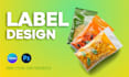 create product label design for food beverage and packaging
