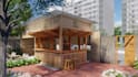 3d rendering of coffee shop landscape architecture