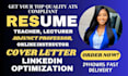 write 24hrs ats teacher resume that will land your dream job