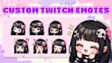 draw custom twitch emotes, chibi emotes, animated emotes, vtuber emotes for you