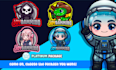 design esport logo, mascot in chibi, cute style