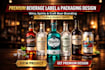 do alcohol, wine, gin, vodka, whisky, brandy, tequila, beer, soda, label design