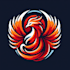 do phonix ,flying,red,head, logo design