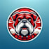 do bull ,dog ,red , sky, mascot logo design