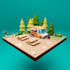 design 3d low poly environments and objects for games