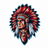 make modern indian, chief, warrior, mascot logo design