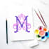 custom watercolor monogram wedding crests