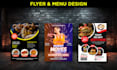 design food flyers, restaurant menus, event flyers and promo materials