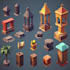 make 3d low poly models for your unreal and unity game