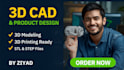 design custom 3d models for 3d printing stl files fast 8 hours