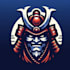 do oni, samurai, head, mascot logo