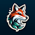 do fox, head, fox fish ,minimalst, mascot logo design