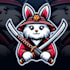 do hannya, katana, animal, mascot logo design
