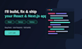 develop, create, fix in react, nextjs and nodejs app