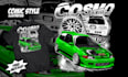 create cartoon car illustration for t shirt in comic style