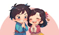 draw cute and kawaii chibi couple for you