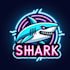 make shark neon modern mascot logo design