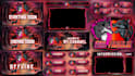 design animated stream overlay, kick, youtube twitch logo, panels banner emotes