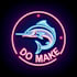 do make neon style marlin logo design