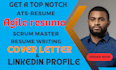 craft scrum master, project management and agile resume