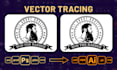 manually recreate ai generated artwork into a perfect vector logo in illustrator
