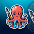 do make wonder full, modern, octopus, mascot logo design