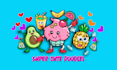draw a kawaii pattern with cute cartoon doodles