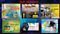 stunning poster banner design  with eye catching graphics