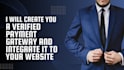 create and integrate a validated payment gateway to your website
