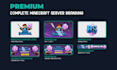 create a premium minecraft server logo and branding