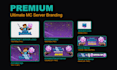 create a premium minecraft server logo and branding