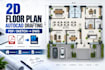 draw professional 2d floor plans in autocad