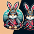 make eye catching rabbit samurai mascot logo within new concepts